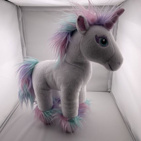 Build A Bear Fairy White‎ & Pastel Rainbow Unicorn Plush Toy 15" Fuzzy - Picture 1 of 5